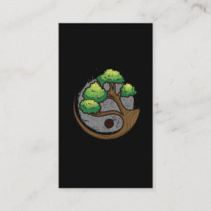 Japanese Bonsai Tree Yin Yang Zen Art Buddhism Business Card
