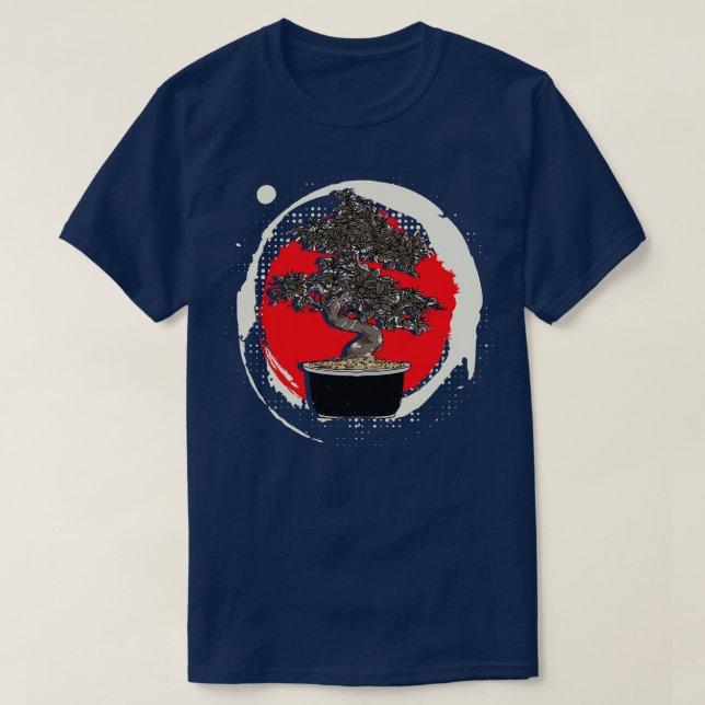 Japanese Bonsai Tree Zen Buddhist Enso Circle Stre T-Shirt (Design Front)
