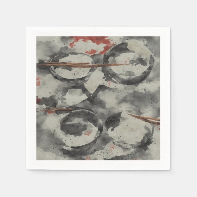 Japanese bowls napkin (Front)