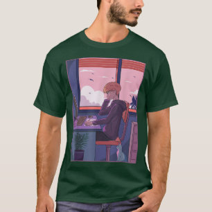 Japanese Boy Studying Anime Manga Graphic Japan  T-Shirt