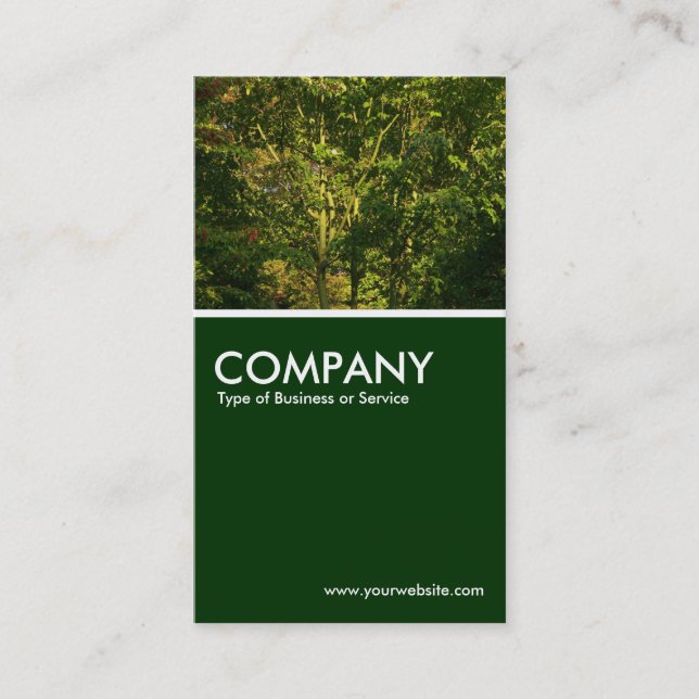 Japanese Branches 05 - Dark Green Business Card (Front)