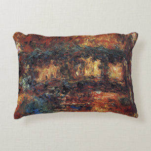 Japanese Bridge by Claude Monet, Vintage Fine Art Decorative Pillow