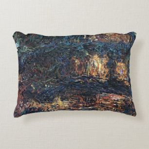 Japanese Bridge by Claude Monet, Vintage Fine Art Decorative Pillow