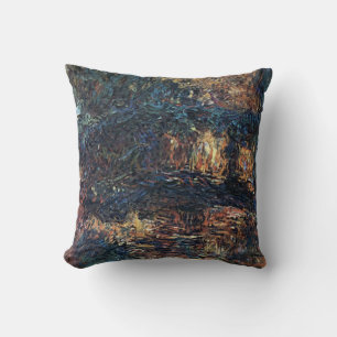 Japanese Bridge by Claude Monet, Vintage Fine Art Throw Pillow