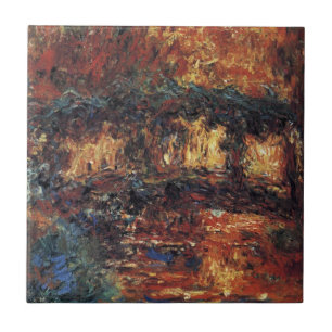 Japanese Bridge by Claude Monet, Vintage Fine Art Tile
