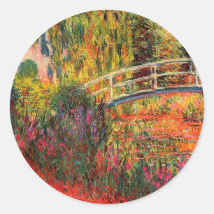 Japanese Bridge   Claude Monet Classic Round Sticker