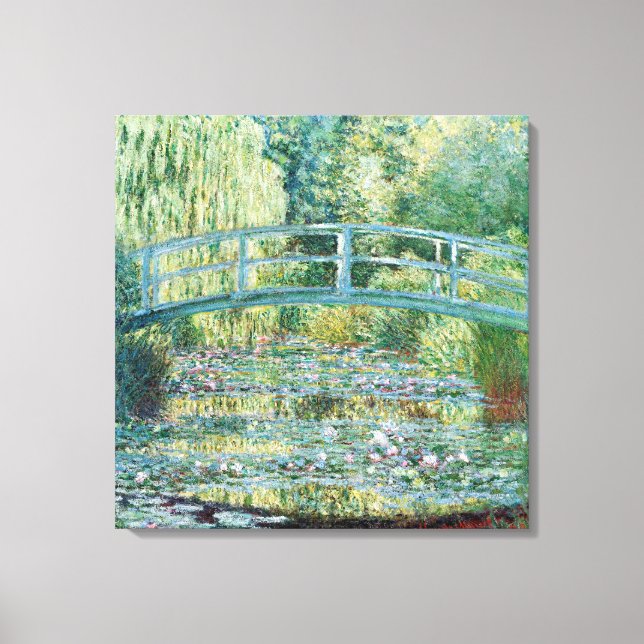 Japanese Bridge Monet Garden Painting Canvas Print (Front)