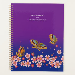 Japanese Butterflies Sakura Blossoms Personalized Planner