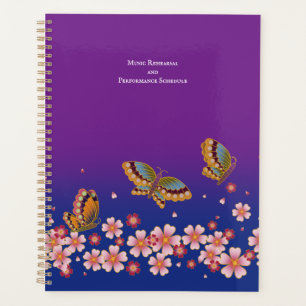 Japanese Butterflies Sakura Blossoms Personalized Planner