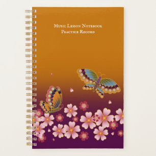 Japanese Butterflies Sakura Blossoms Personalized Planner