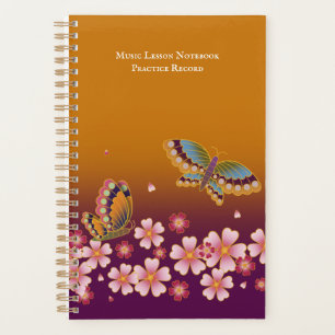 Japanese Butterflies Sakura Blossoms Personalized Planner