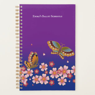 Japanese Butterflies Sakura Blossoms Personalized Planner