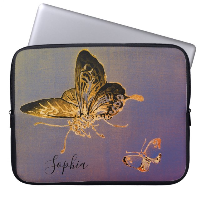 JAPANESE BUTTERFLY CUSTOM NAME Electronics Bag (Front)