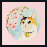 Japanese Calico Cat Watercolor Painting Acrylic Print<br><div class="desc">This is a watercolor illustration of a calico cat looking up at and enjoying the cherry blossom. “Hanami” is a Japanese tradition where people celebrate and party under the cherry blossom trees when they are in full bloom. Great design for cat lovers.</div>