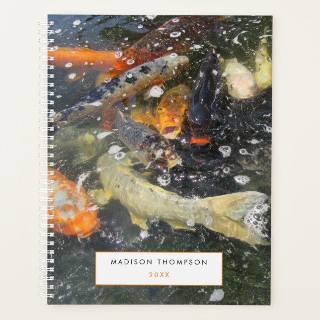 Japanese Carp Koi Fish Swimming Good Luck Planner (Front)