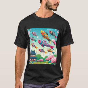 Japanese Carp Koi Kanji Koinobori Flag T-Shirt