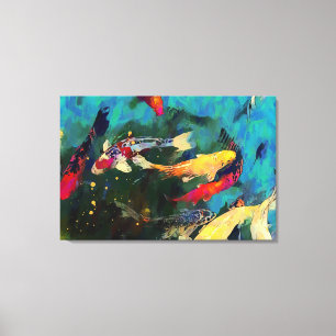 Japanese carp Stretched Canvas Print
