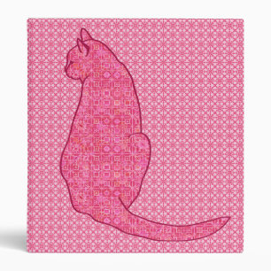 Japanese Cat - Fuchsia Pink Batik Binder