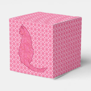 Japanese Cat - Fuchsia Pink Batik Favor Box