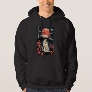 Japanese Cat Neko Vintage Streetwear Mount Fuji Sa Hoodie