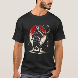 Japanese Cat Ninja Samurai Japan Warrior Mom Dad K T-Shirt