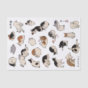 Japanese Cats (Background Colour Changeable) Tissue Paper
