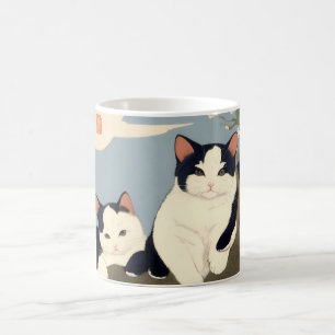 Japanese Cats Blossom Tree Mug – Ukiyo-e Style