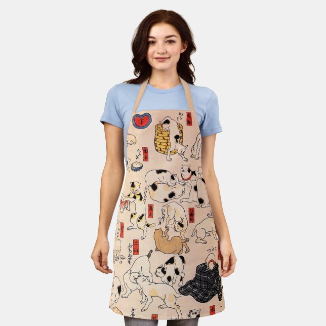 Japanese Cats by Utagawa Kuniyoshi  Apron (Worn)