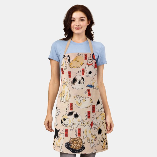 Japanese Cats by Utagawa Kuniyoshi  Apron (Worn)