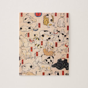 Japanese Cats by Utagawa Kuniyoshi Jigsaw Puzzle