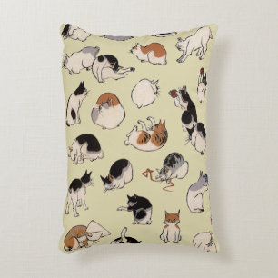 Japanese Cats (Colour Chengeable ) Accent Pillow
