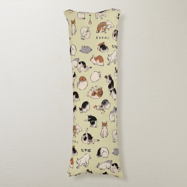 Japanese Cats (Colour Chengeable ) Body Pillow (Front Vertical)