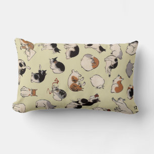 Japanese Cats (Colour Chengeable ) Lumbar Pillow