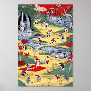 Japanese Cats Country, Utagawa Kunitoshi Poster