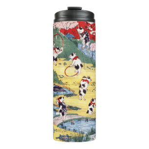 Japanese Cats Country, Utagawa Kunitoshi Thermal Tumbler