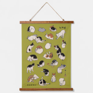 Japanese Cats, Hiroshige, Ukiyo-e Hanging Tapestry