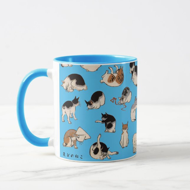 Japanese Cats, Hiroshige, Ukiyo-e Mug (Left)