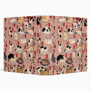 japanese cats Ukiyo-e Funny kitty Binder