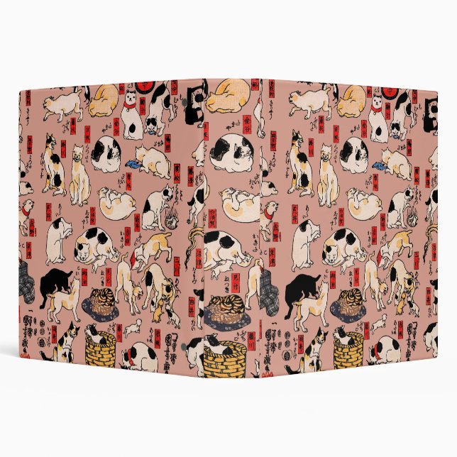 japanese cats Ukiyo-e Funny kitty Binder (Background)