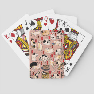 japanese cats Ukiyo-e Funny kitty Playing Cards