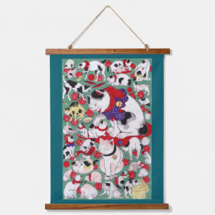 Japanese Cats, Ukiyo-e Hanging Tapestry
