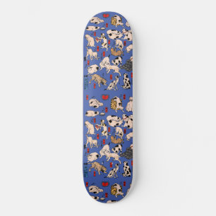 Japanese Cats Woodblock ukiyo-e Vintage Kitty Skateboard