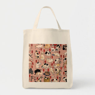 Japanese Cats Woodblock ukiyo-e Vintage Kitty Tote Bag