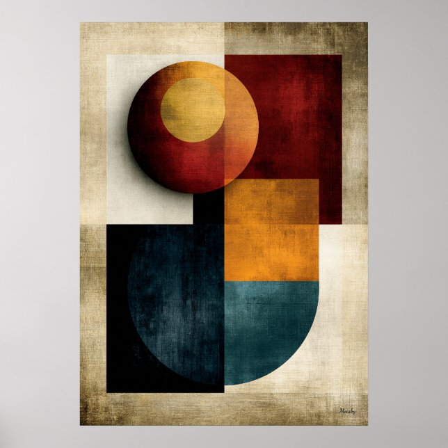 Japanese Celestial Geometric Abstract Wall Art (Front)