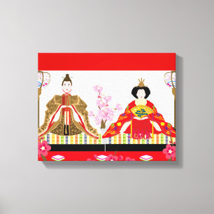 Japanese charm∣hina dolls – celebration of girls'  canvas print