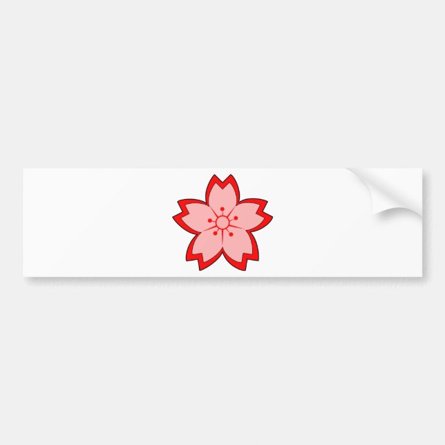 Japanese Cherry Blossom Bumper Sticker (Front)