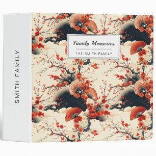 Japanese Cherry Blossom Fan Pattern (7) Binder