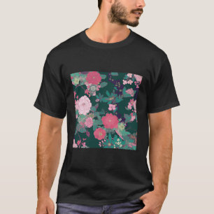 Japanese Cherry Blossom Flower Pink Sakura Floral  T-Shirt