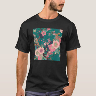 Japanese Cherry Blossom Flower Pink Sakura Floral  T-Shirt