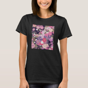 Japanese Cherry Blossom Flower Pink Sakura Floral  T-Shirt